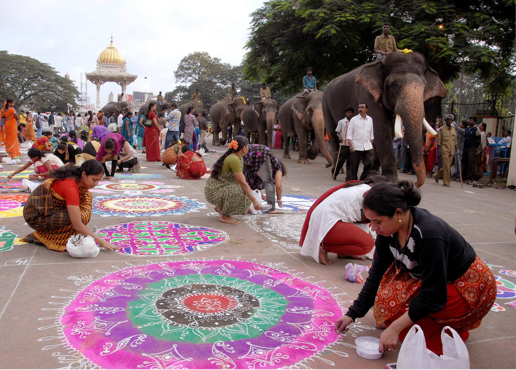 Rangoli Making on Diwali Celebration
