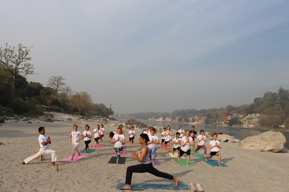 Yoga at Ganga Beach